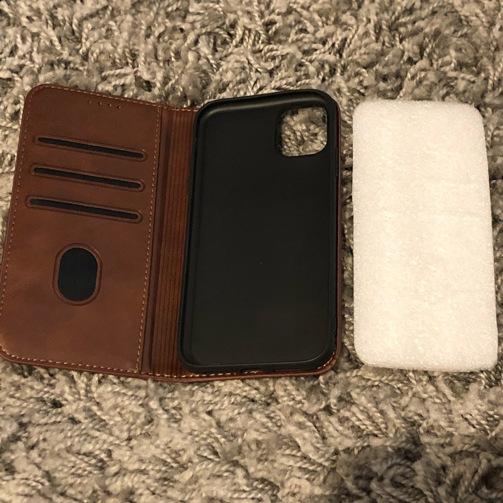 Leather iPhone 11 or X/XS phone case- new